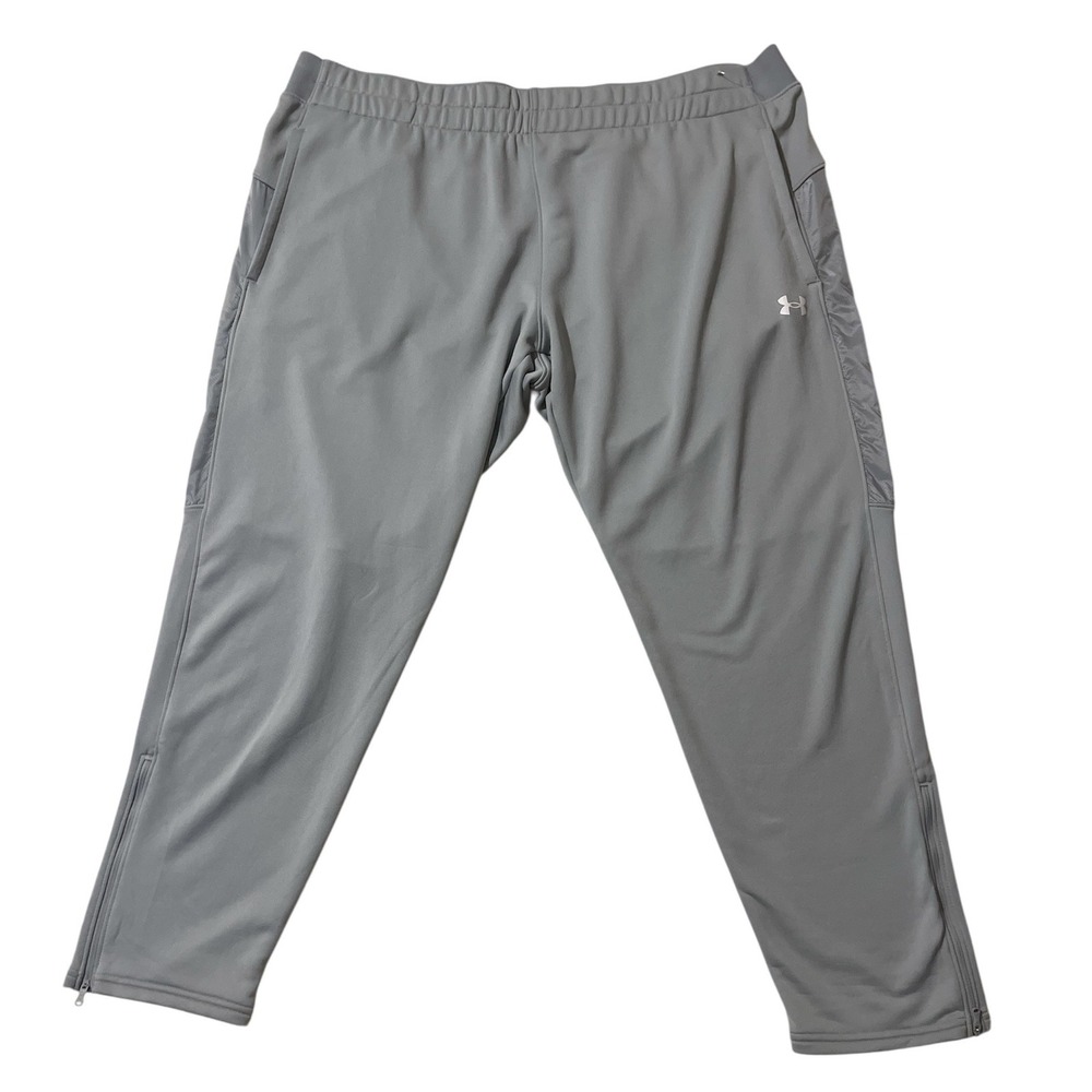 Under Armour Mens Gray Command Warm-Up Pants 4XL Loose Fit Zip Ankle 1360715-011